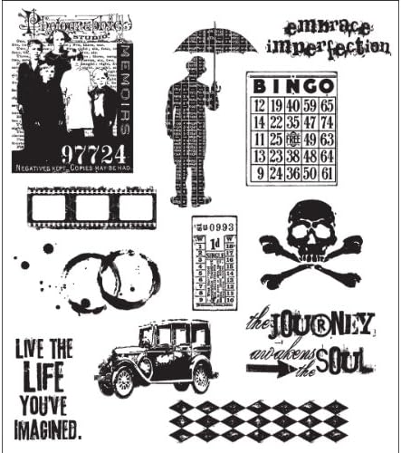 Alternative view of Tim Holtz Cling Stamps 7"X8.5"-Mini Muse -CMS-LG-63