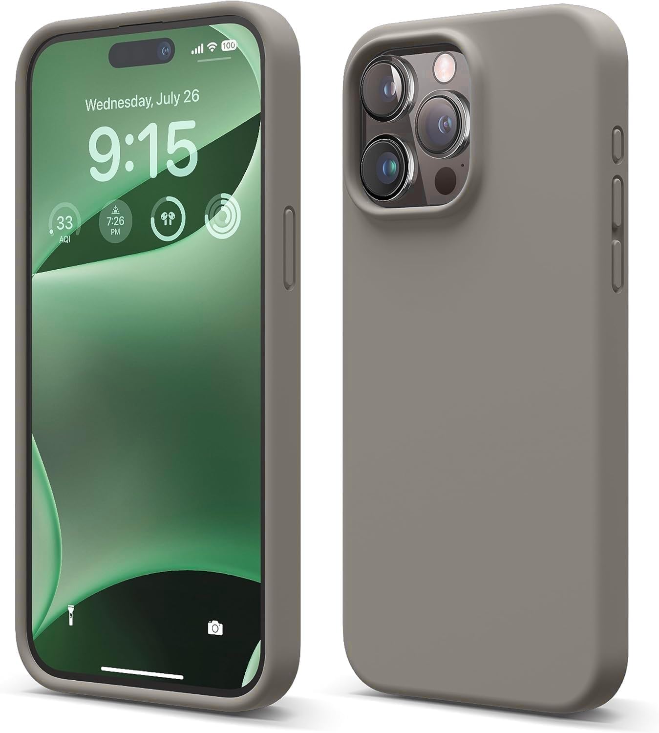 & AKSESUAR iPhone 15 Pro ile Uyumlu İçi Kadife Dışı Mat Yapıya Sahip Koruma Sağlayan Lansman Silikon Kılıf (Taş)