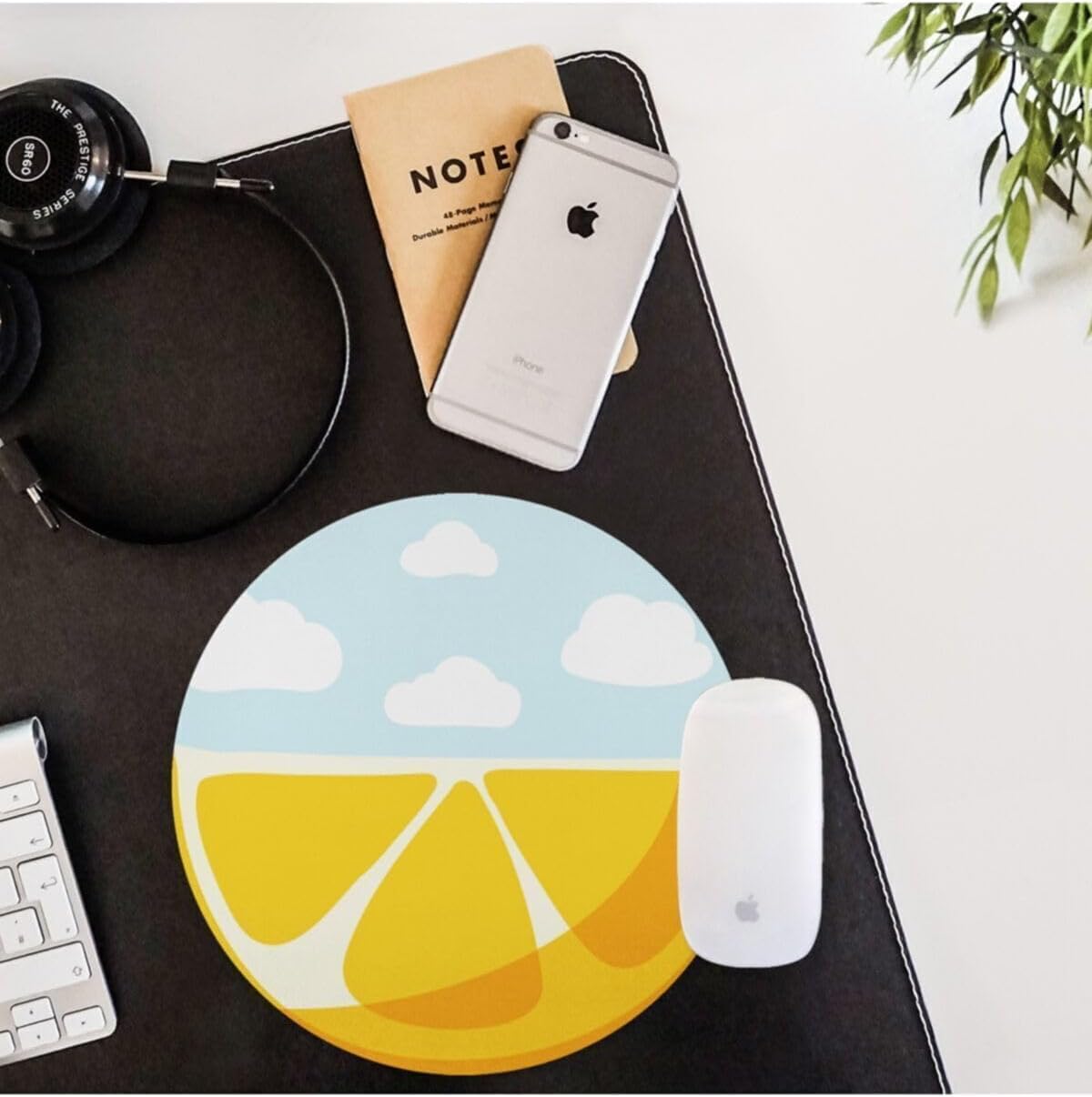 Limon Desenli Yuvarlak Mousepad 20 x 20 cm - Görsel 3