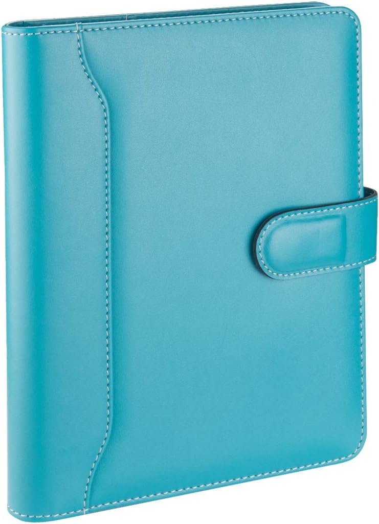 2K 5259 Ajanda TARİHSİZ Kareli 17x24 cm. Ajanda/Defter Hesap Makineli Suni Deri Organizer, Turkuaz - Görsel 3