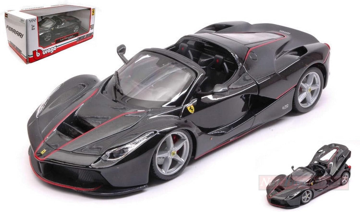 Alternative view of Burago BU26022BK Ferrari La Ferrari Aperta Black 1: 24 Modellino döküm model