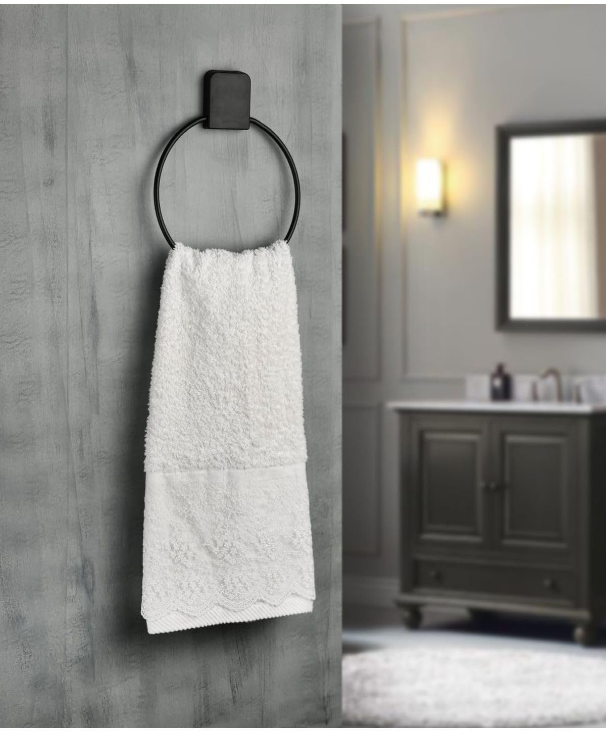 Paslanmaz Çelik Yapışkanlı Yuvarlak Havluluk | Delmeden Montaj | Banyo, Mutfak, Lavabo Kullanımı - Görsel 2