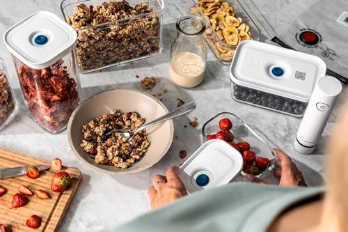 Fresh & Save Cube Vakumlu Saklama Kabı, L, 21 Santimetre, Şeffaf Akdeniz Mavisi - Görsel 2
