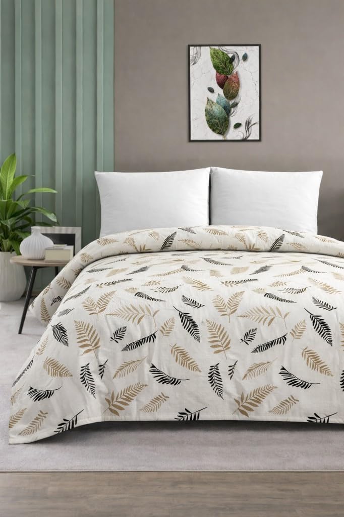 Çift Kişilik Pike Yatak Örtüsü%100 Pamuk 220x230 Siyah tüy