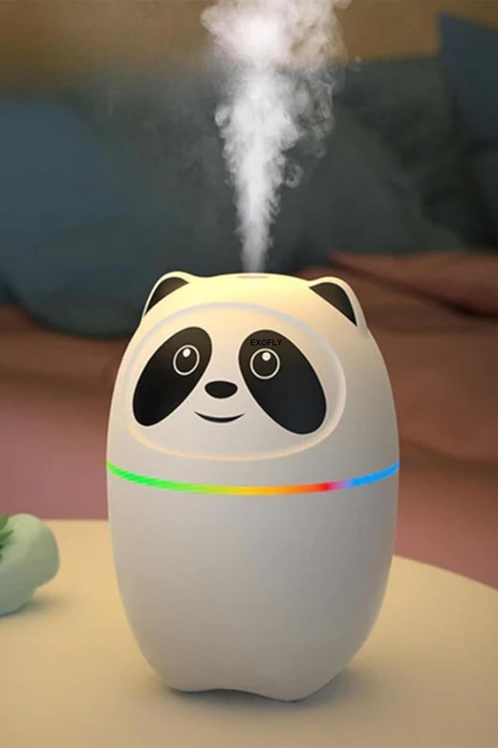 Sevimli Panda Figürlü Hava Nemlendirici, Ultrasonik Soğuk Buhar Makinesi, LED Işıklı Masaüstü Oda Nemlendirici