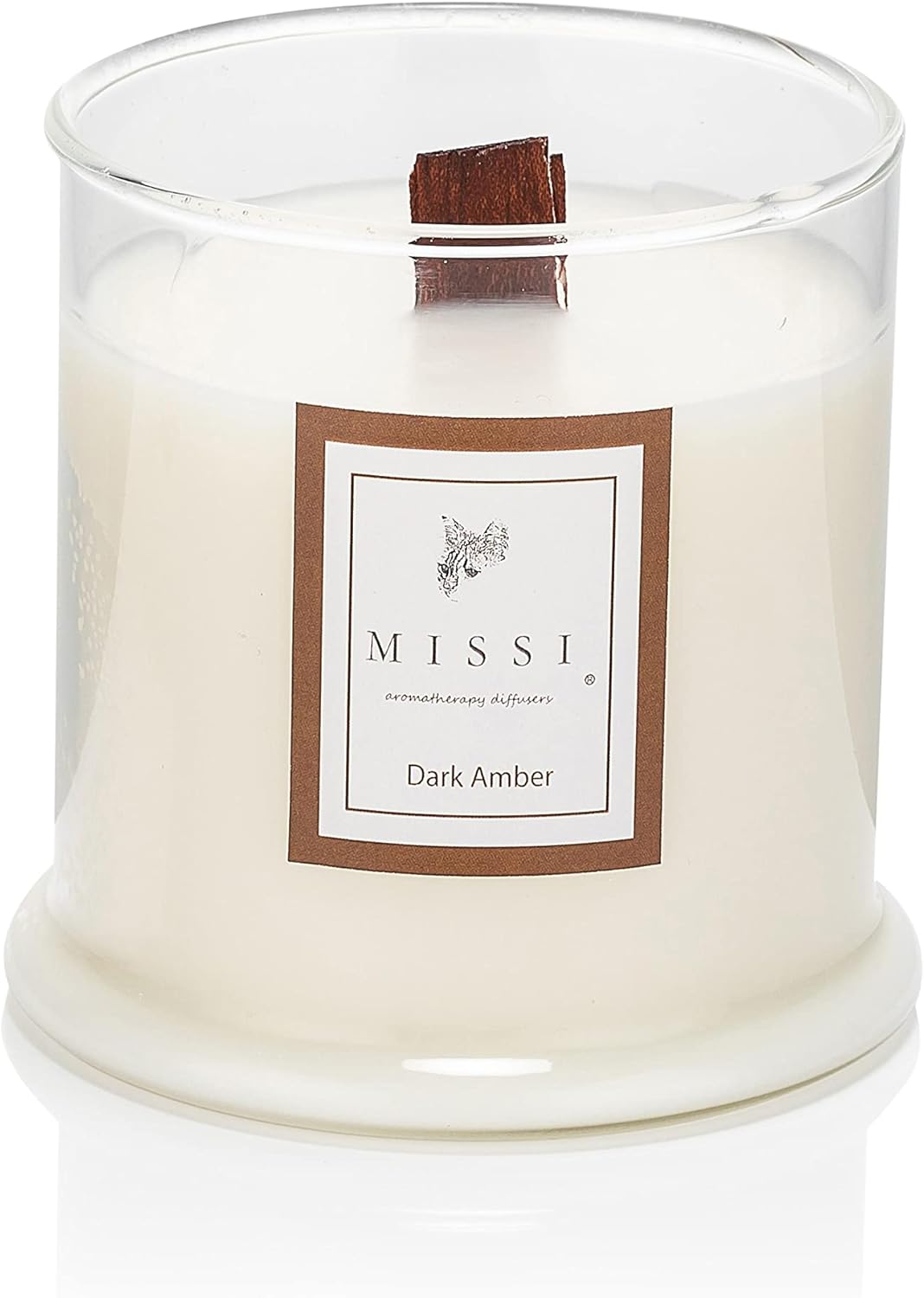 Ahşap Fitilli Dark Amber Kokulu Vegan Mum - Görsel 3