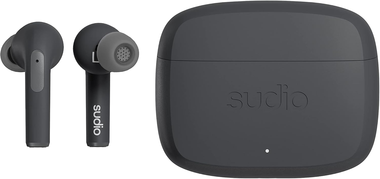 Sudio N2 Pro Gerçek Kablosuz Bluetooth Kulak İçi Kulaklık, ANC - Çok Noktalı Bağlantı, IPX4 Suya Dayanıklı, USB-C ve Kablosuz Şarj, Mikrofon, Şarj Kutusu ile 30 Saat Çalma Süresi (Siyah)