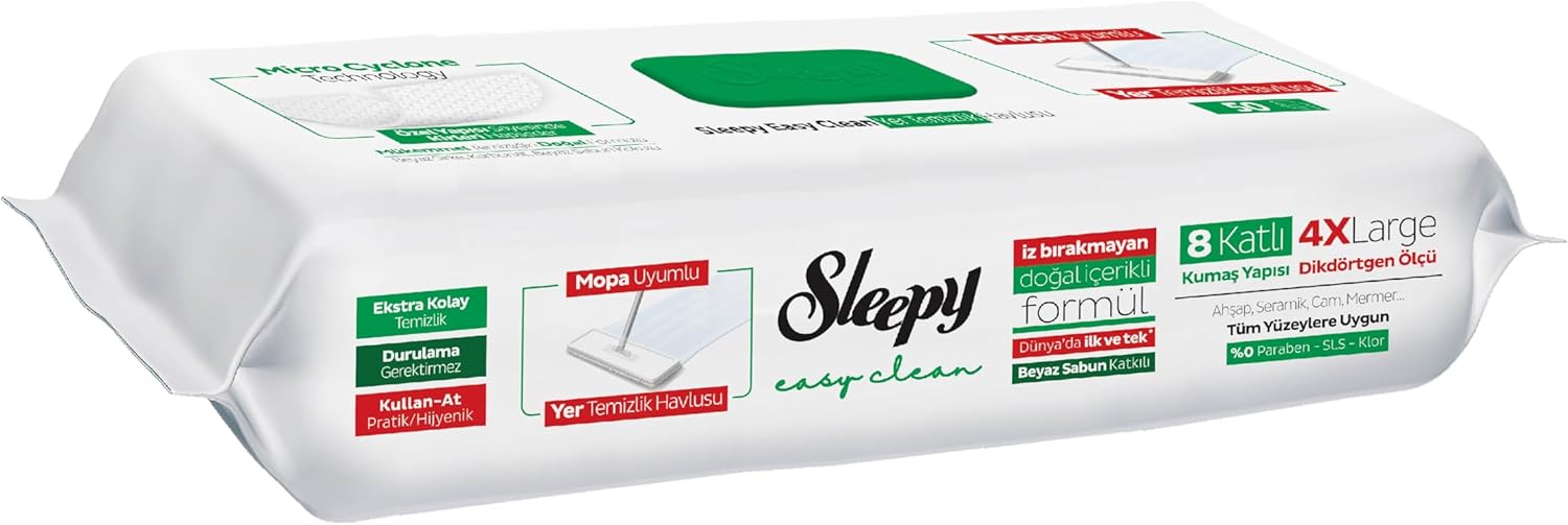 Easy Clean Beyaz Sabun Katkılı Mopa Uyumlu Yer Temizlik Havlusu&Mendili 50 Yaprak - Görsel 3