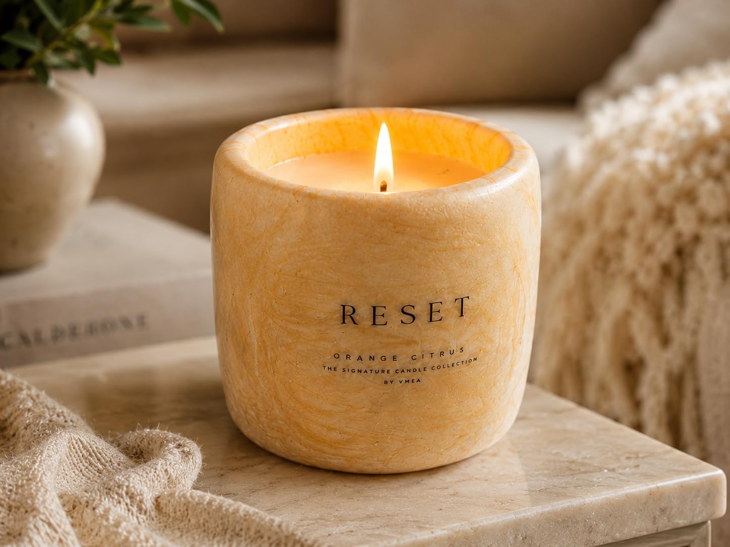 Alternative view of VMGA Beton Soya Mum Portakal & Narenciye Kokulu El Yapımı Dekoratif Cozy Candle, Premium Beton Kap Mum, Minimalist Ev Dekorasyonu Hediye, 100gr İmza Koleksiyonu