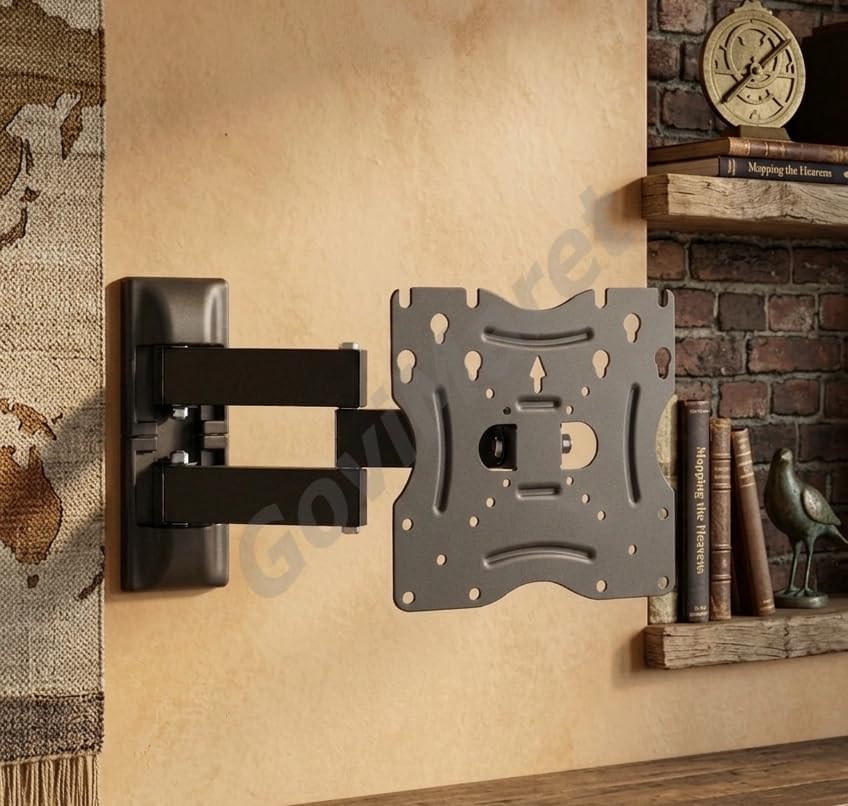 Hareketli Metal TV Askı Aparatı, 32 İnç ve 43 inç Arası Ekranlara Uyumlu, Tüm Markalar ile Uyumlu, Televizyon Duvar Asma Aparatı, Yüksek kalite Metal Kalınlığı, Akropat Hareketli (50-CM)