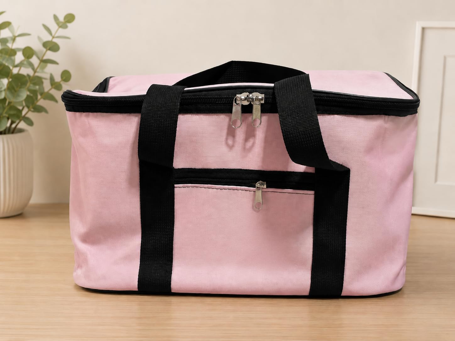 Alternative view of Pembe 22 Litre Termal Piknik ve Taşıma Çantası – Su Geçirmez Kumaş, Kalın Yalıtımlı İç Kaplama, 2 Bölmeli Soğuk-Sıcak Tutucu Çanta (39x27x23 cm)