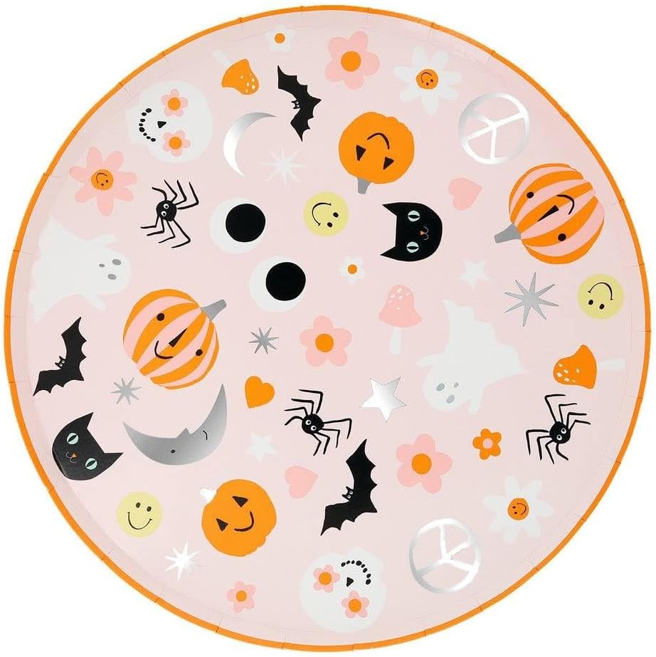 - Groovy Halloween Icon Dinner Plates - Cadılar Bayramı Karakterli Tabaklar (L) (8'li) - Görsel 3