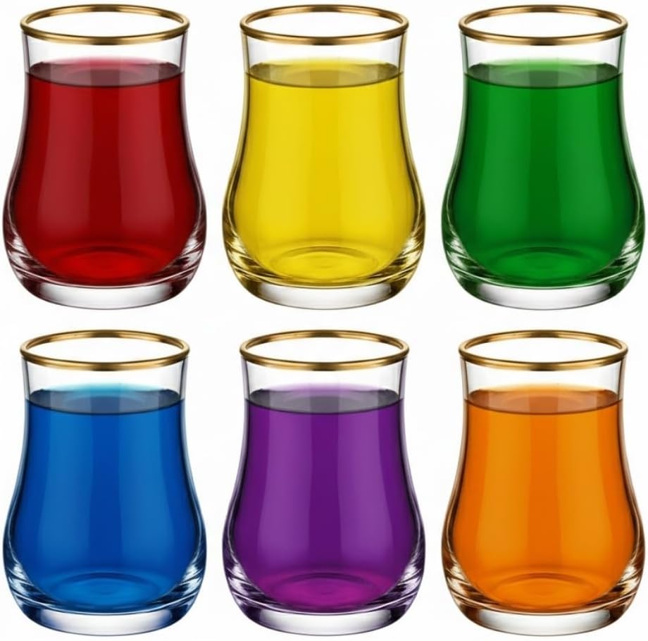Alternative view of Lüks Kahve Yanı Su Bardağı - 6'lı Set -  Kesim Cam Likör Bardağı - Ayaklı Şık Sunum Bardağı - Kahve Yanı İkramlığı 60 ml