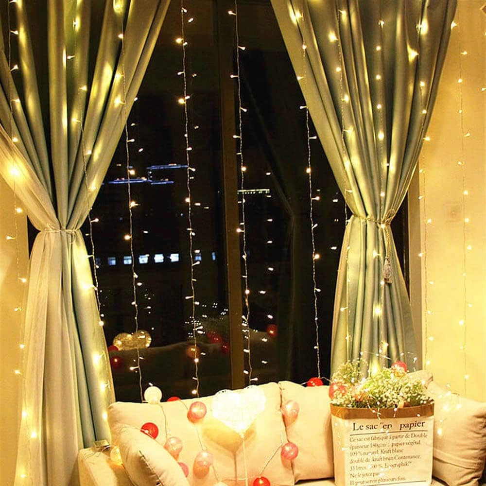 Led Perde Işık Fişli Özel Günler Baby Shower Kutlama Doğumgünü Dekoratif 12 Saçaklı 216 Led Lambalı 3 * 2 Metre - Görsel 3