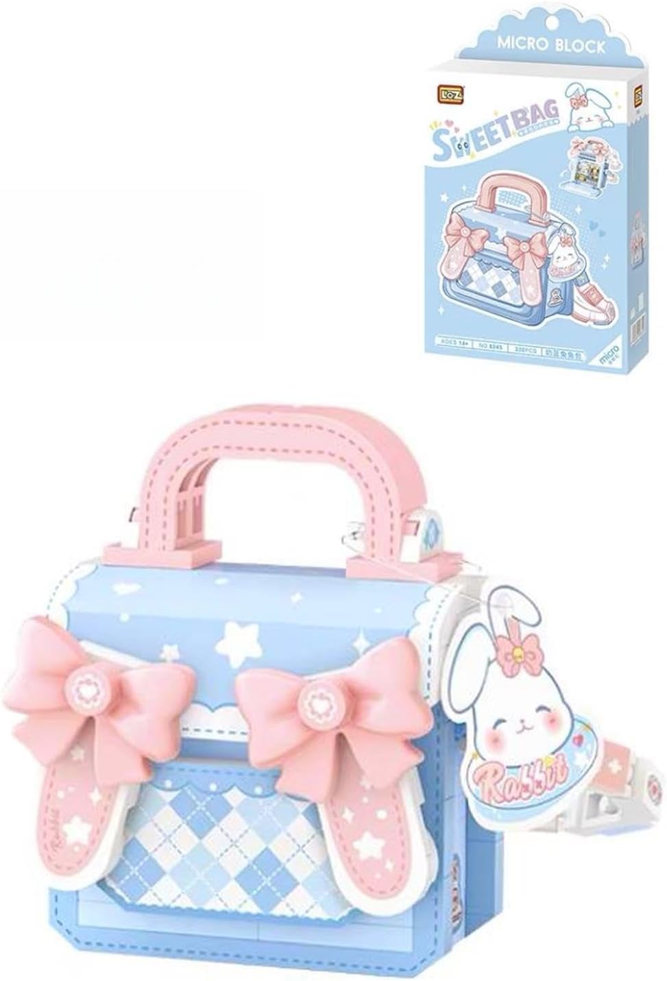Loz Micro Block Sweet Bag Serisi Mavi Tavşan Figürlü Çanta 330 Parça Oyuncak Yapım Seti FFLZ-8845