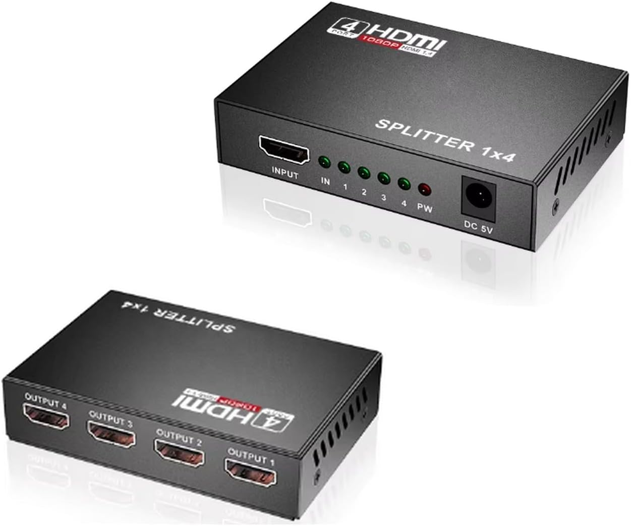Alternative view of 4 Portlu HDMI Splitter Dağıtıcı, 1 Giriş 4 Çıkışlı, Aynı Anda Görüntü Dağıtımı, 1.4V 1080P,