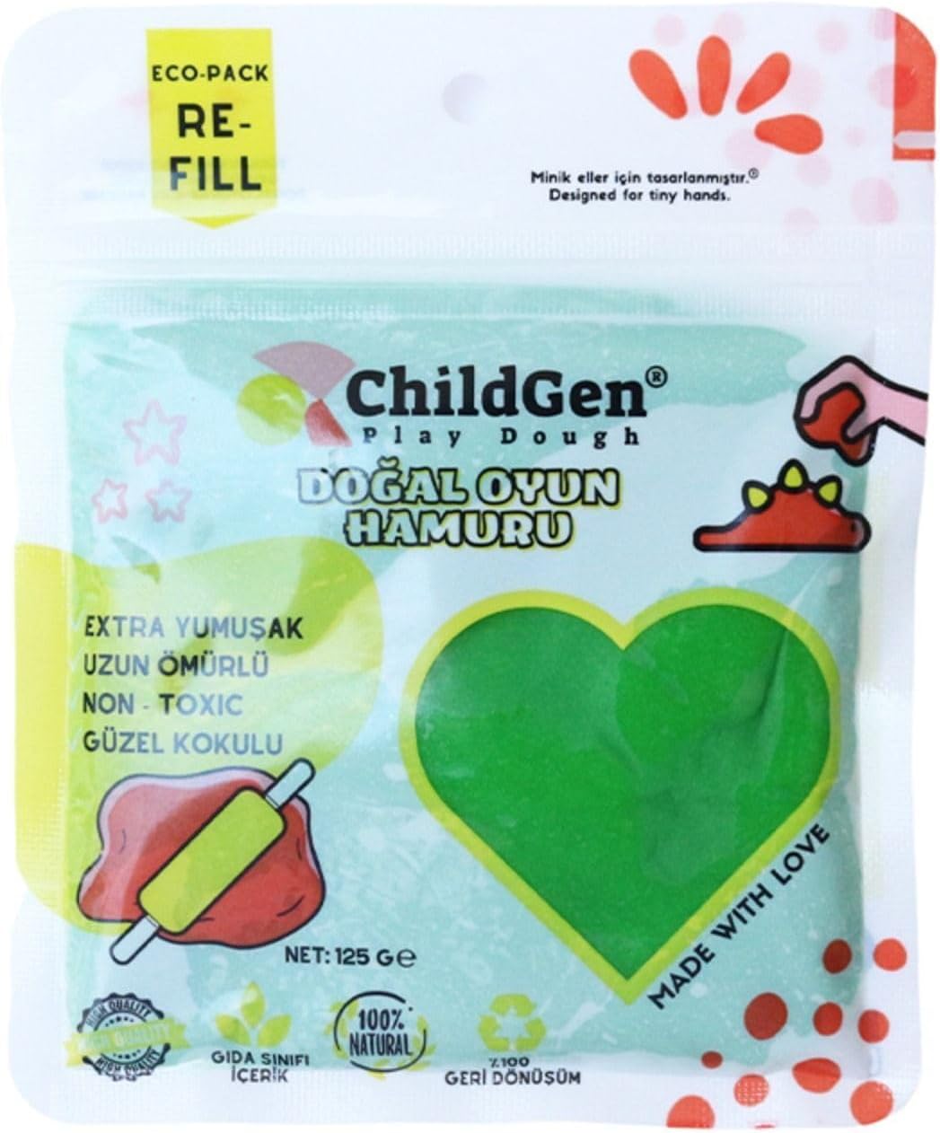 Alternative view of Doğal Oyun Hamuru - Yeşil -vakumlu Kartuş Paket - (ecopack-refill)