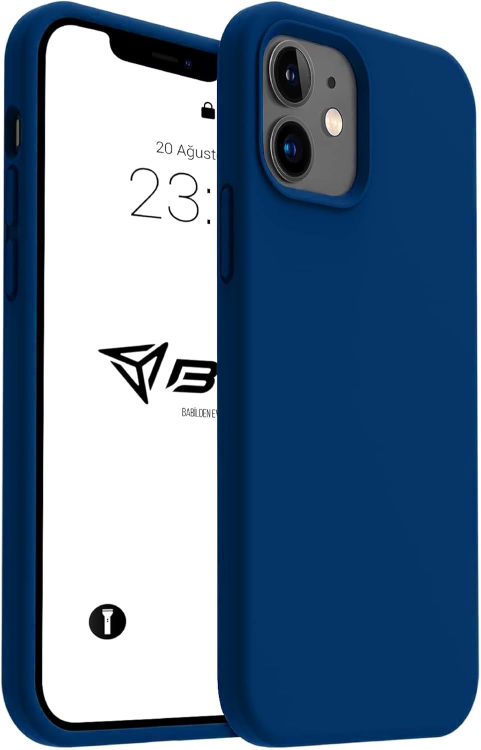 iPhone Kılıf İnce Sıvı Silikon 3 Katmanlı Tam Kaplamalı Yumuşak Jel Kauçuk Kılıf Kapak (Parlak Lacivert, iPhone 11) - Görsel 2