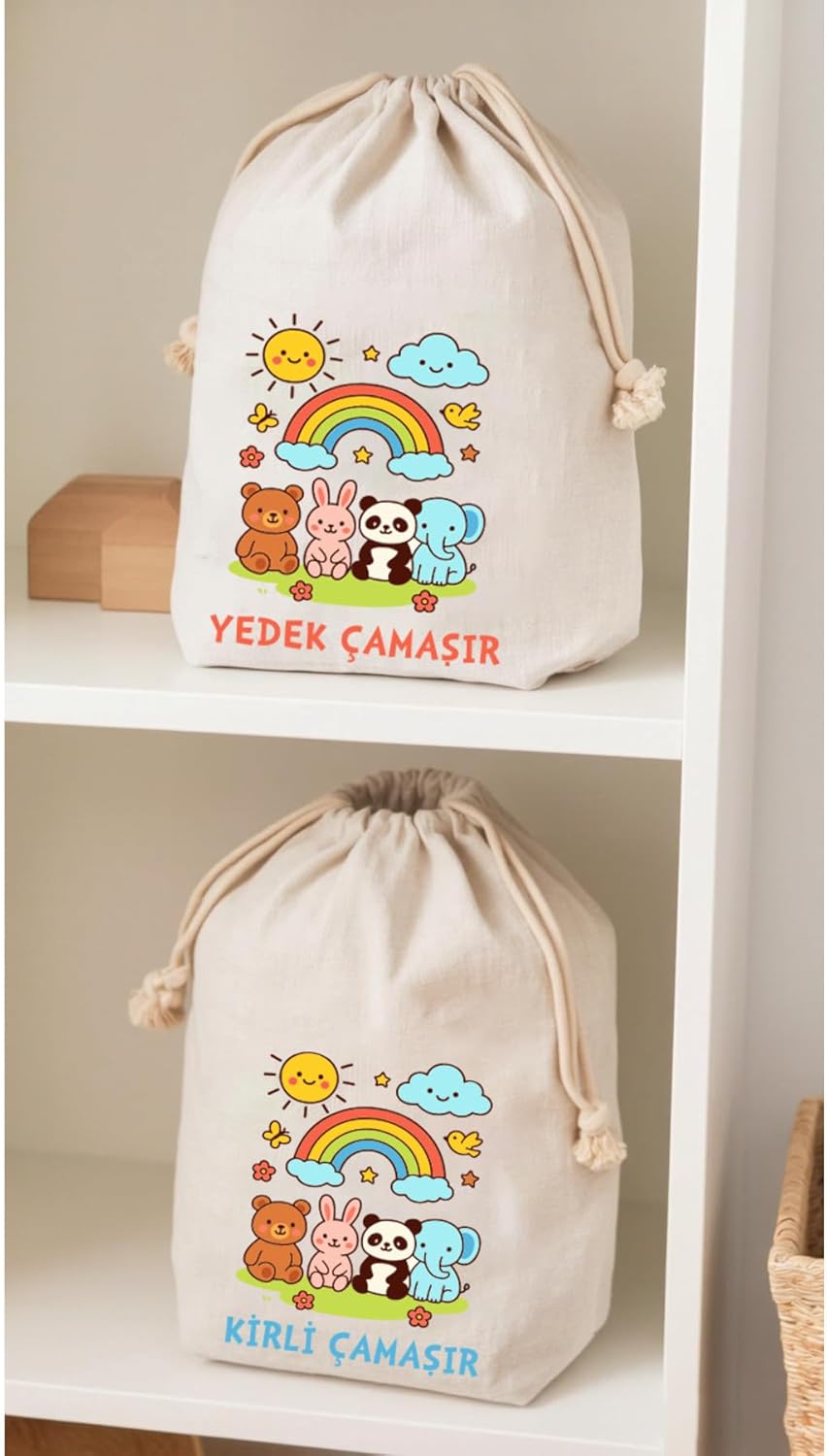 Stonehill Çocuklar İçin Yedek ve Kirli Kıyafet Torbası, 30x40 cm, 2'li Set, - Görsel 3