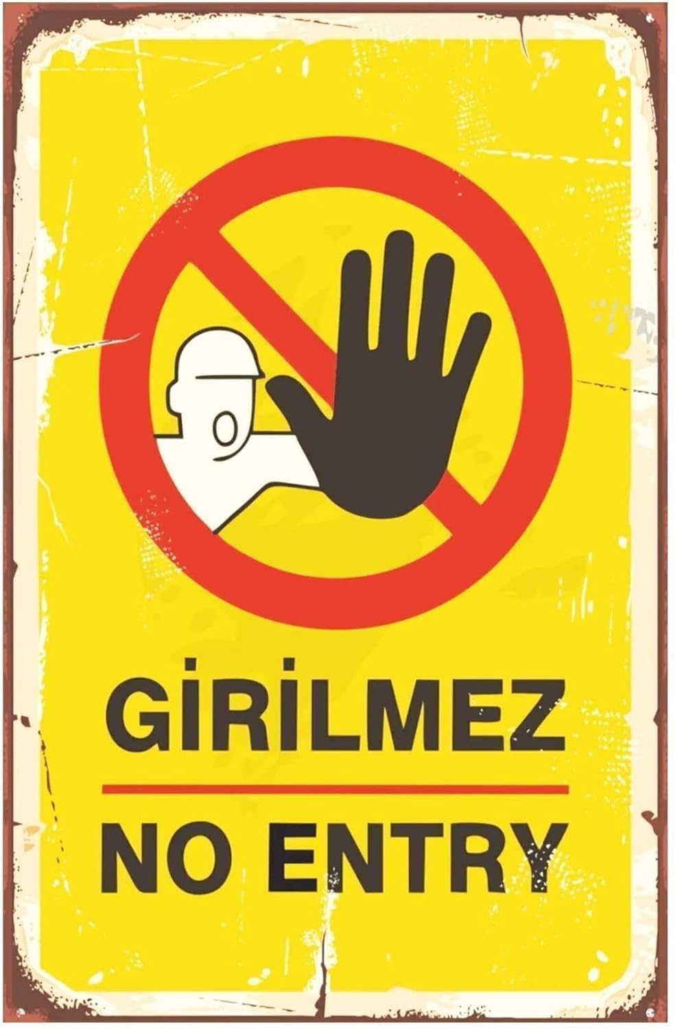 Girilmez No Entry Retro Vintage Ahşap Mdf Tablo