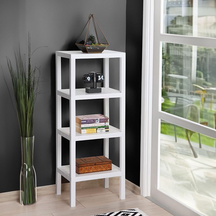 Alternative view of Mithra Life 4 Katlı Plastik Beyaz Banyo Mutfak Rafı MIT1049