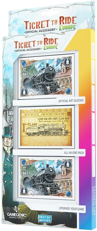 Gamegenic Ticket to Ride Europe Resmi Sanat Kolları | Hepsi Bir Arada 168 Kart Kılıfı Paketi | Kart Oyunu Tutacağı | The Ticket to Ride Europe Masa Oyunu ile Kullanım İçin Tasarlandı | tarafından
