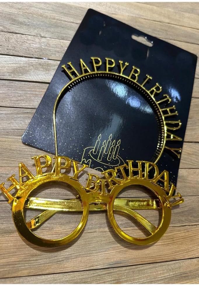 Alternative view of Happy Birthday Tac Gözlük Set Gold