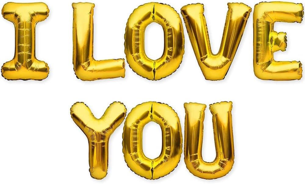 Alternative view of I Love You Gold Renk 16 inç 40 Cm Folyo Balon Seti