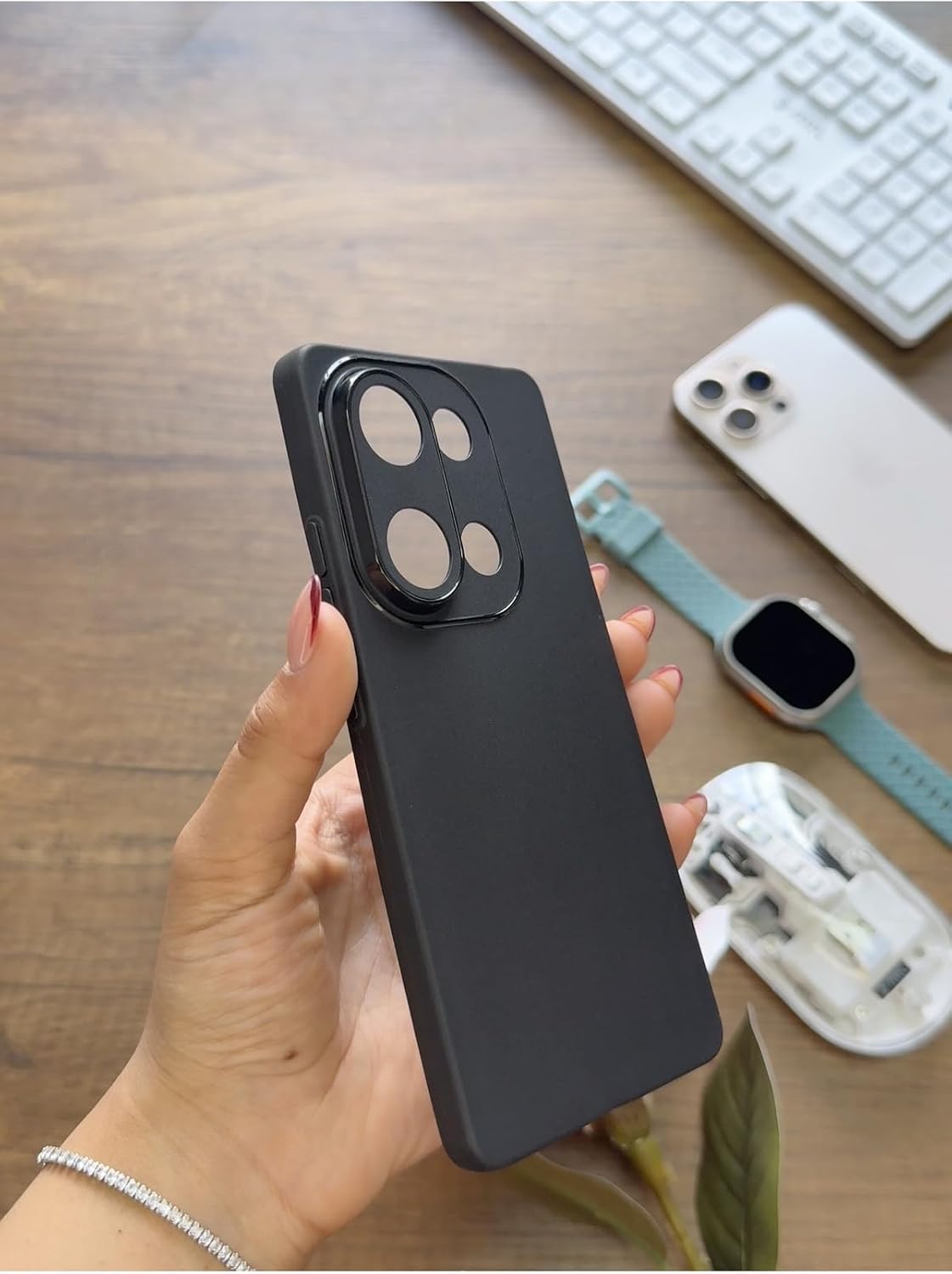 Alternative view of Süper İnce Mat Ultra Thin Silikon Kılıf Siyah Redmi Note 13 Pro 4G ile uyumlu