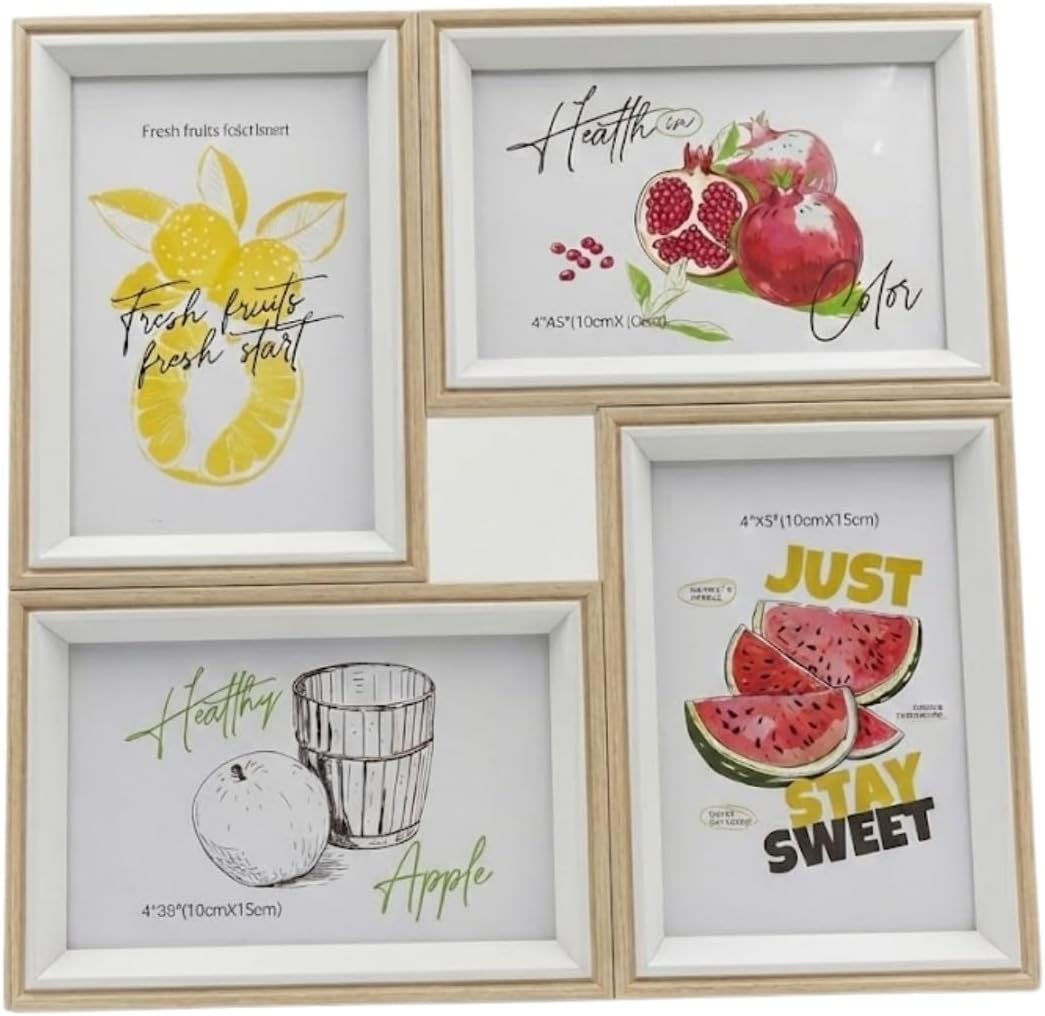 4'lü Modern Duvar Çerçeve Seti – 28.8 cm x 28.8 cm, 10x15 cm Fotoğraf Uyumlu, Dekoratif Şık Tasarım (bej) - Görsel 3