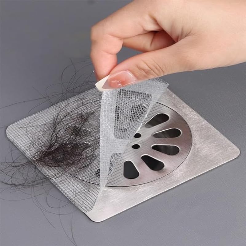 Alternative view of Lavabo Gider Süzgeci, Yapışkanlı Tül Filtre, 10'lu Paket, Saç ve Atık Önleyici
