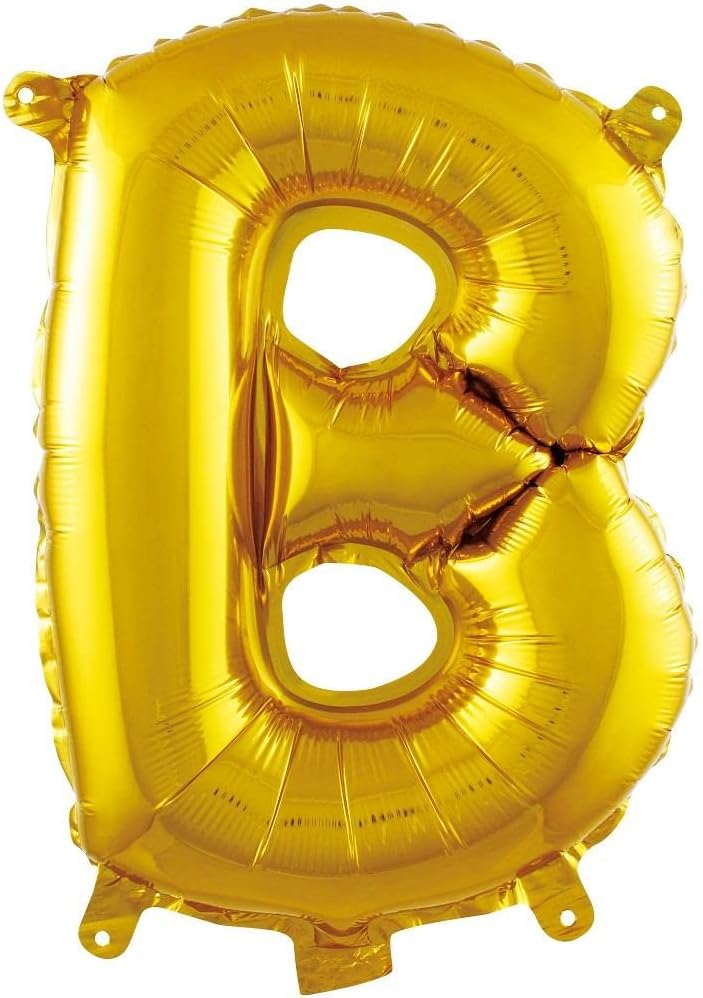 B Harfi 16 İnç Gold Renk Folyo Balon 36 CM (Altın)