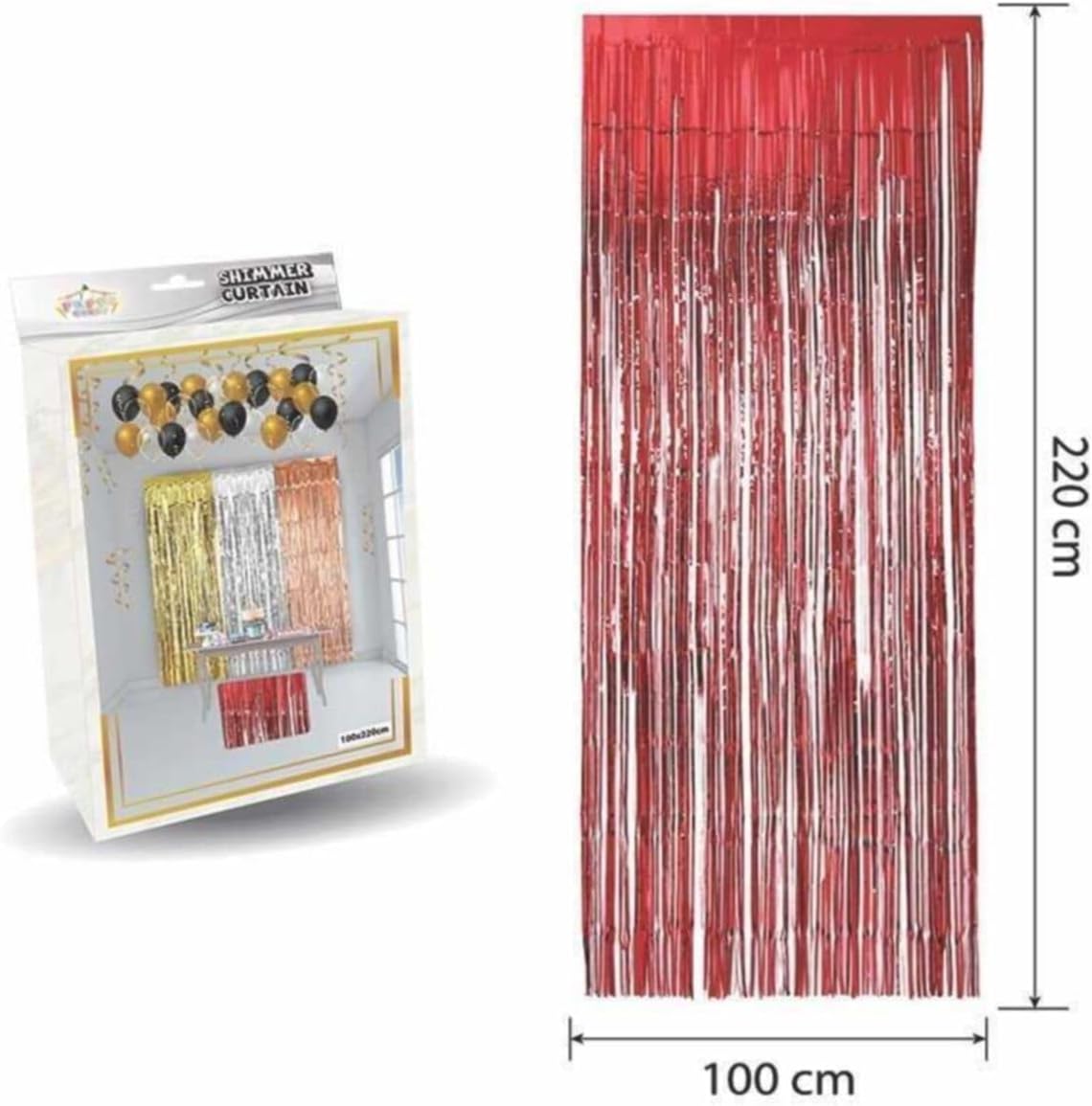 Mini Party Store Lüks Kapı Perdesi Kırmızı 100 * 220 Cm