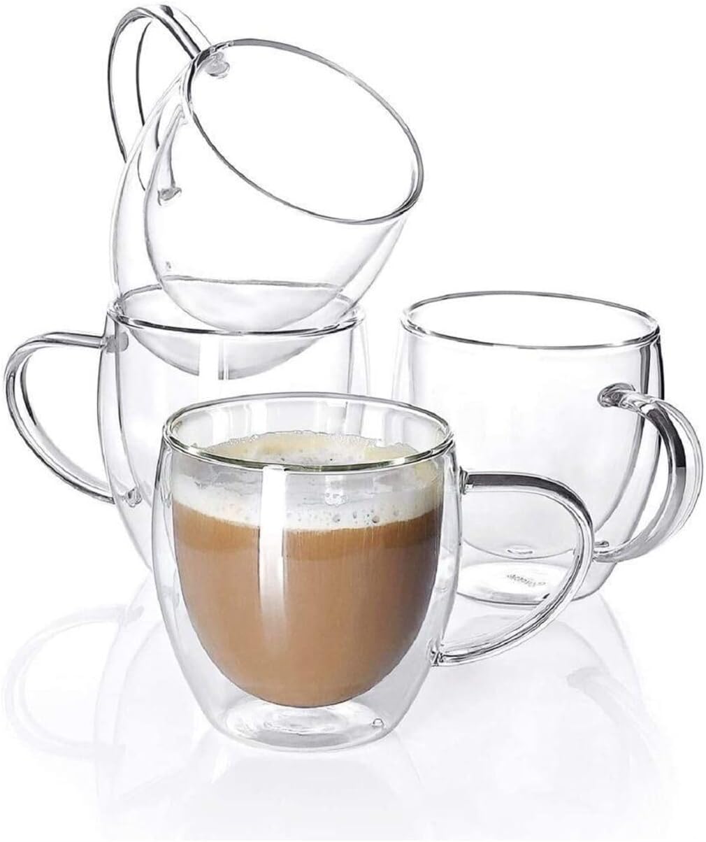 4 Adet 250 ml Çift Cidarlı Kahve Kupası Bardak - Görsel 3