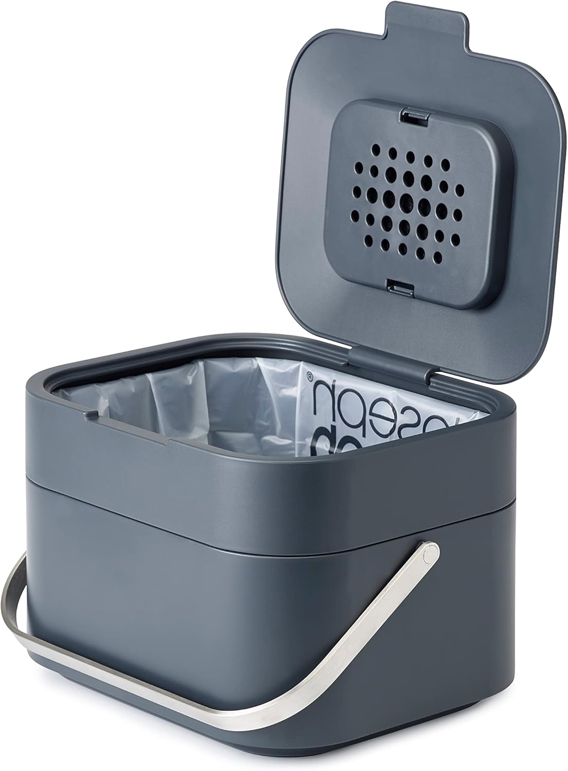30015 Stack 4 Organik Atık Kabı, Plastik, 23,5 X 19,7 X 16,1 Cm, Grafit, 23.5X19.7X16.1 Cm