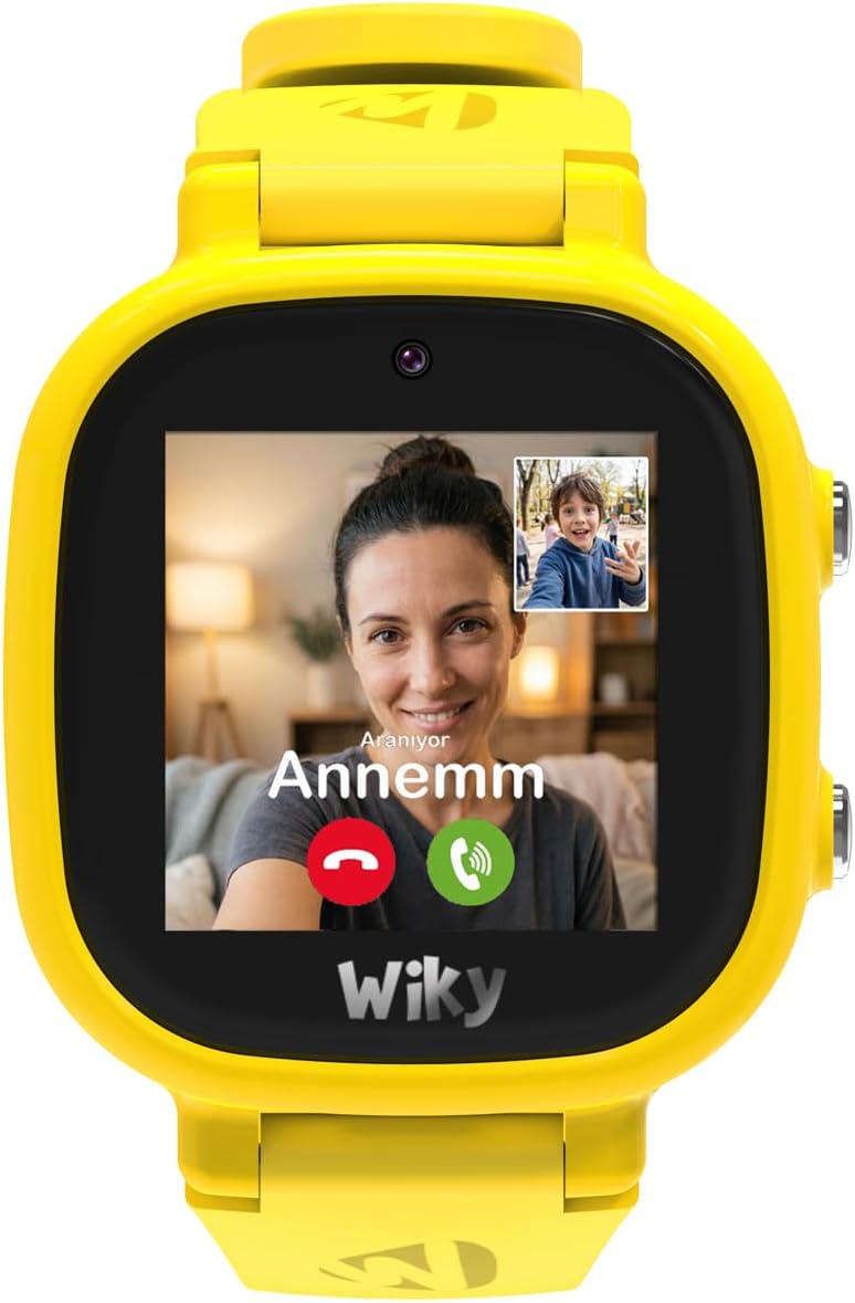 Alternative view of Wiky Watch 5E eSimli Akıllı Çocuk Saati Görüntülü ve Sesli Arama, GPS, SOS, Konum Takibi, Güvenli Liste, 112 Acil, Gorilla Glass Dokunmati Renkli Ekran (Tüm Operatörler eSIM) (Sarı)
