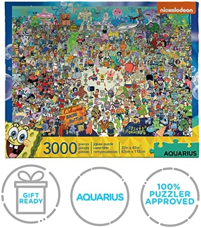 AQUARIUS Kova Sünger Bob 3,000pc Bulmaca, 68508, Çoklu Renk" - Görsel 3
