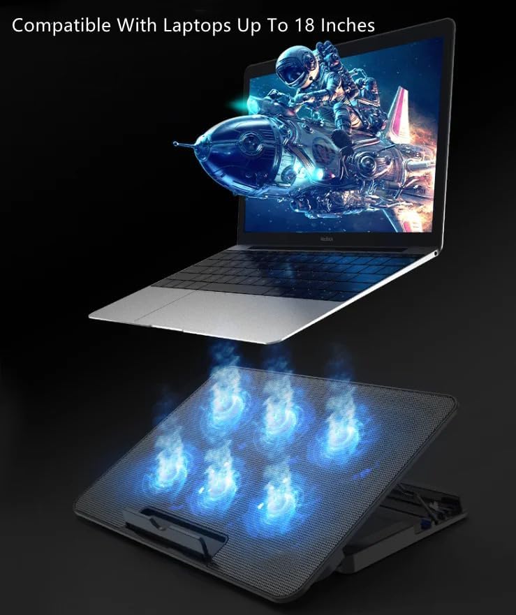 Alternative view of Şok Soğutma Profesyonel Dizüstü Bilgisayar Notebook Soğutucu Laptop Stand Işıklı Oyuncu Laptoplarına Özel 8 Büyük Fanı İle Hızlı Soğutma 2 USB Giriş A8