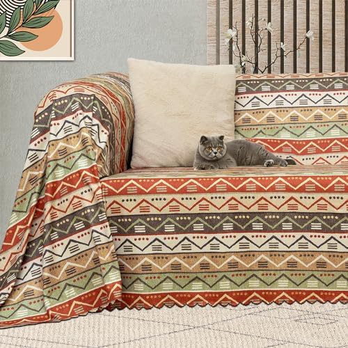 CONCEPT SoftMicro Boho Etnik Desenli Mikrofiber Koltuk Örtüsü ve TV Battaniyesi, Koltuk Şalı, Kaymaz 130x180 cm - Görsel 3
