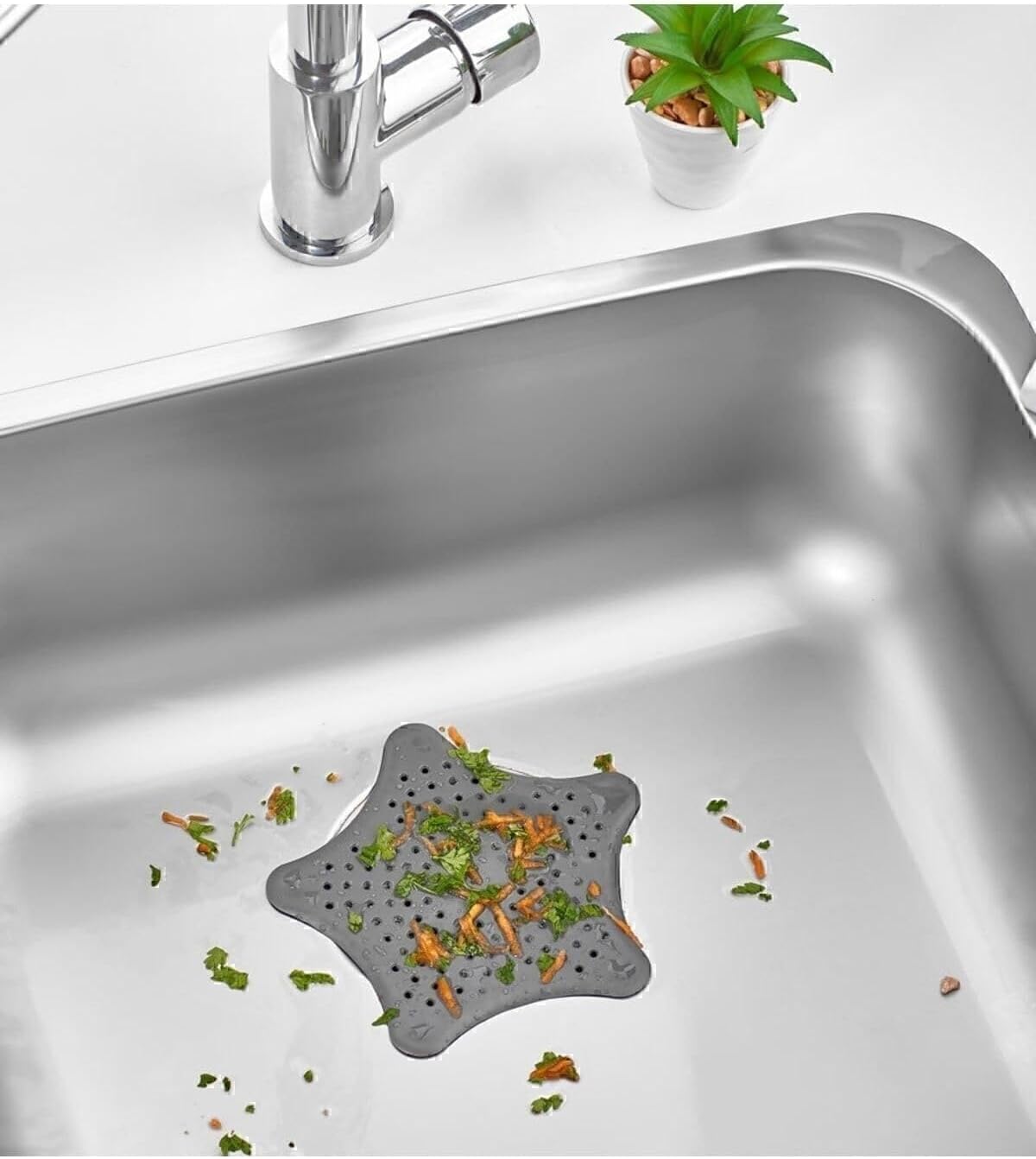 Alternative view of Vantuzlu Silikon Kaymaz Yıldız Lavabo Ve Küvet Süzgeci Yıldız Süzgeç SEA114KRŞK