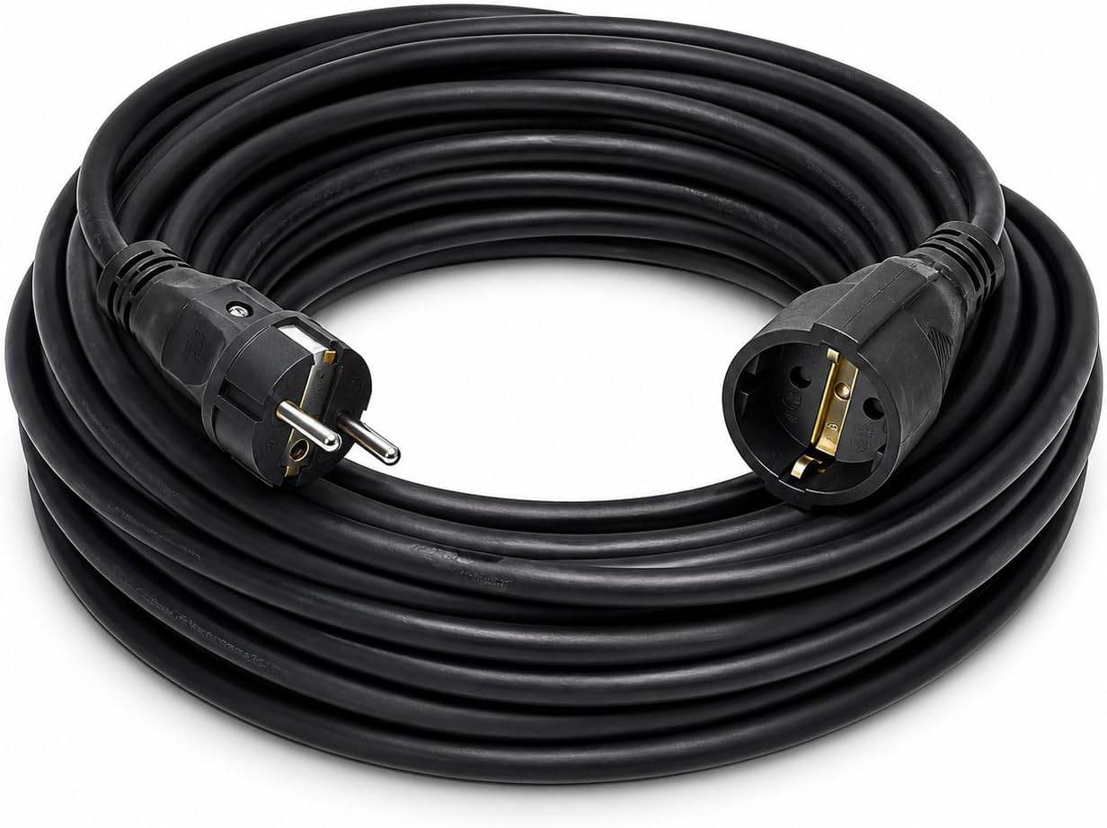 3x2.5mm TTR Topraklı Siyah Kauçuk Seyyar Uzatma Kablosu (20 METRE)