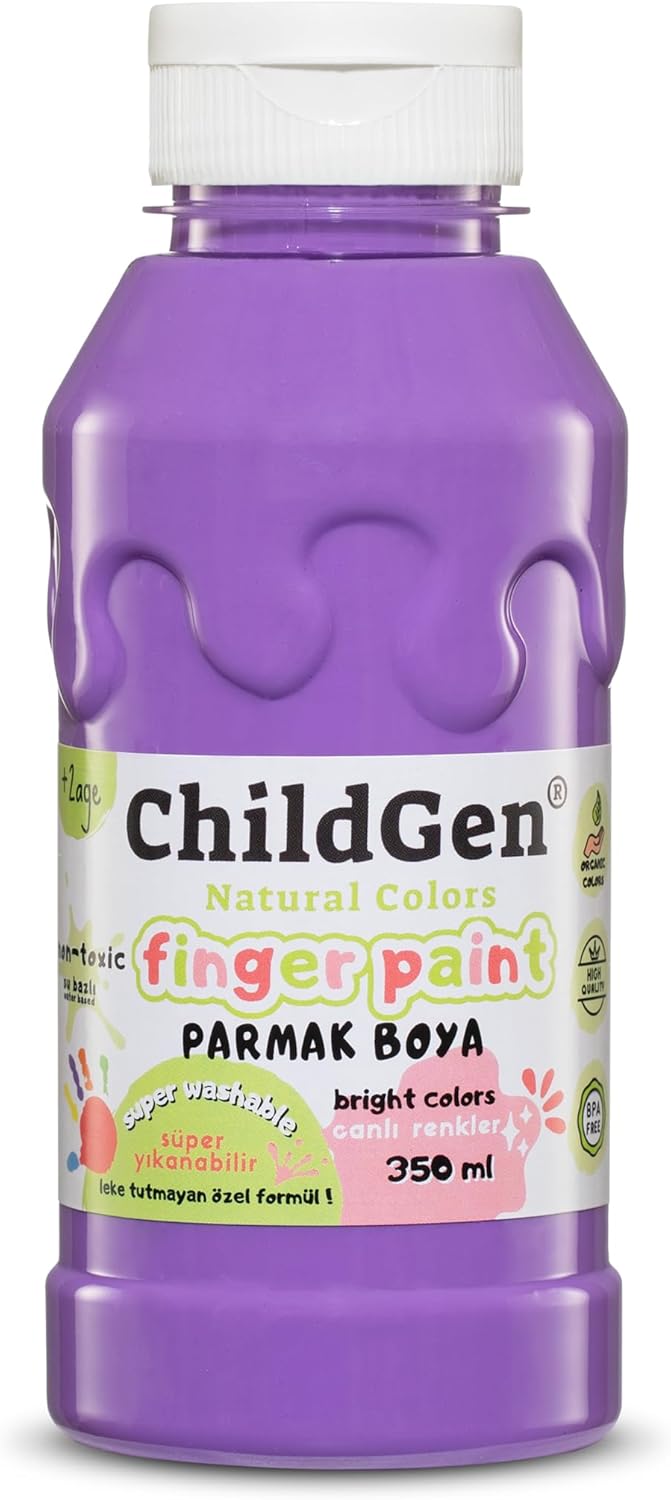 Alternative view of Childgen Süper Yıkanabilir Parmak Boyası 350 Ml Şişe Mor