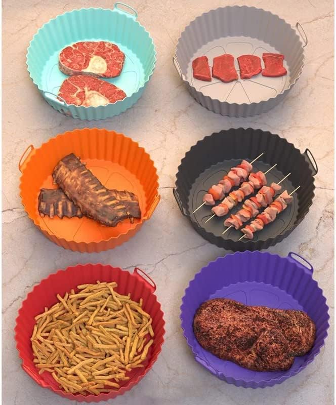 Alternative view of Airfryer Silikon Pişirme Kabı 20x5 Cm Bpa içermez Airfryer Pişirme Kağıdı, Yapışmaz Kolay Temizlenir, Silikon Pişirme Kalıbı (TURUNCU)