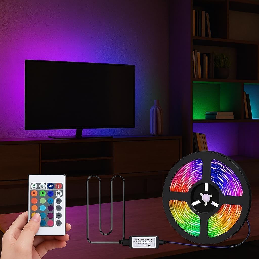 Alternative view of Monitör ve TV Arkası 3 Metre RGB Şerit LED Seti - Cata USB Bağlantılı, Uzaktan Kumandalı, 352 Renk Seçenekli Ambiyans Aydınlatma, Göz Yormayan LED Işık Sistemi