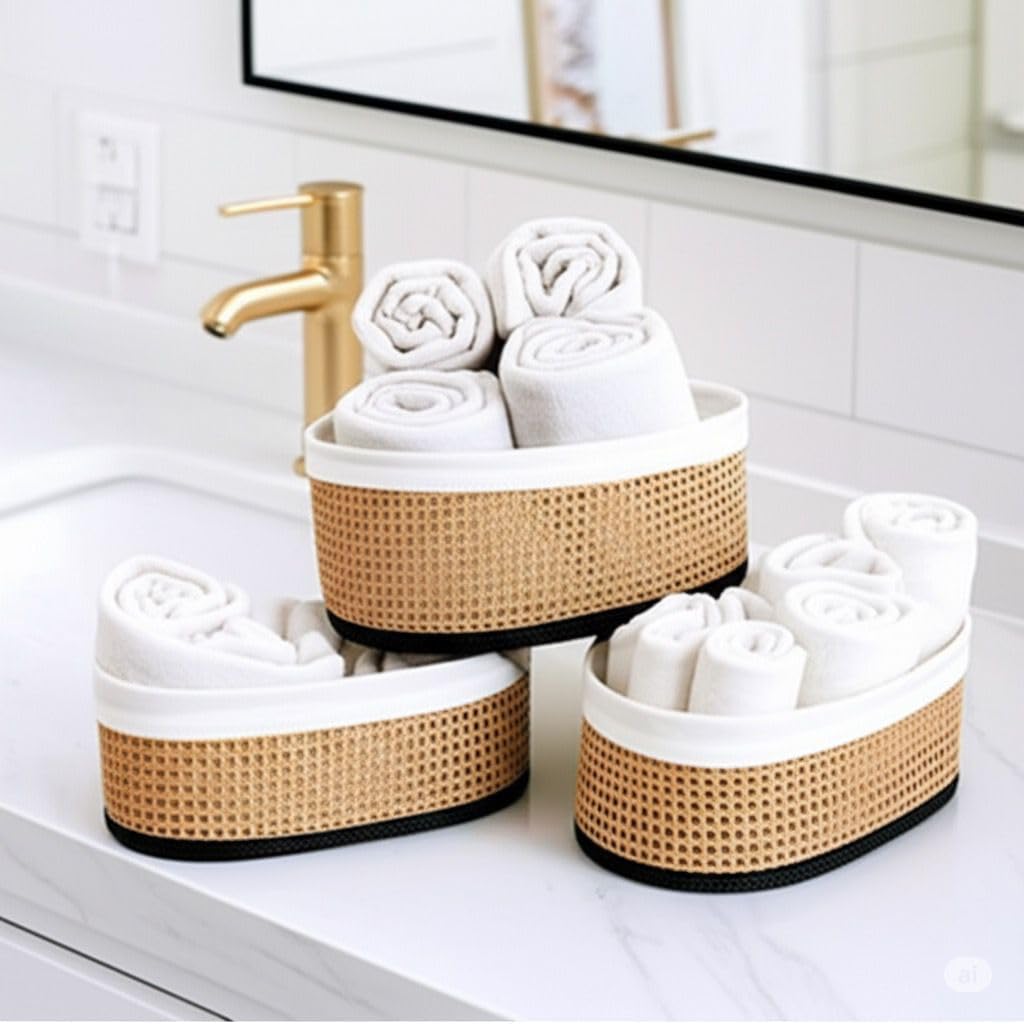 Alternative view of Wicker Premium Serisi Oval 3'lü Set Organizer