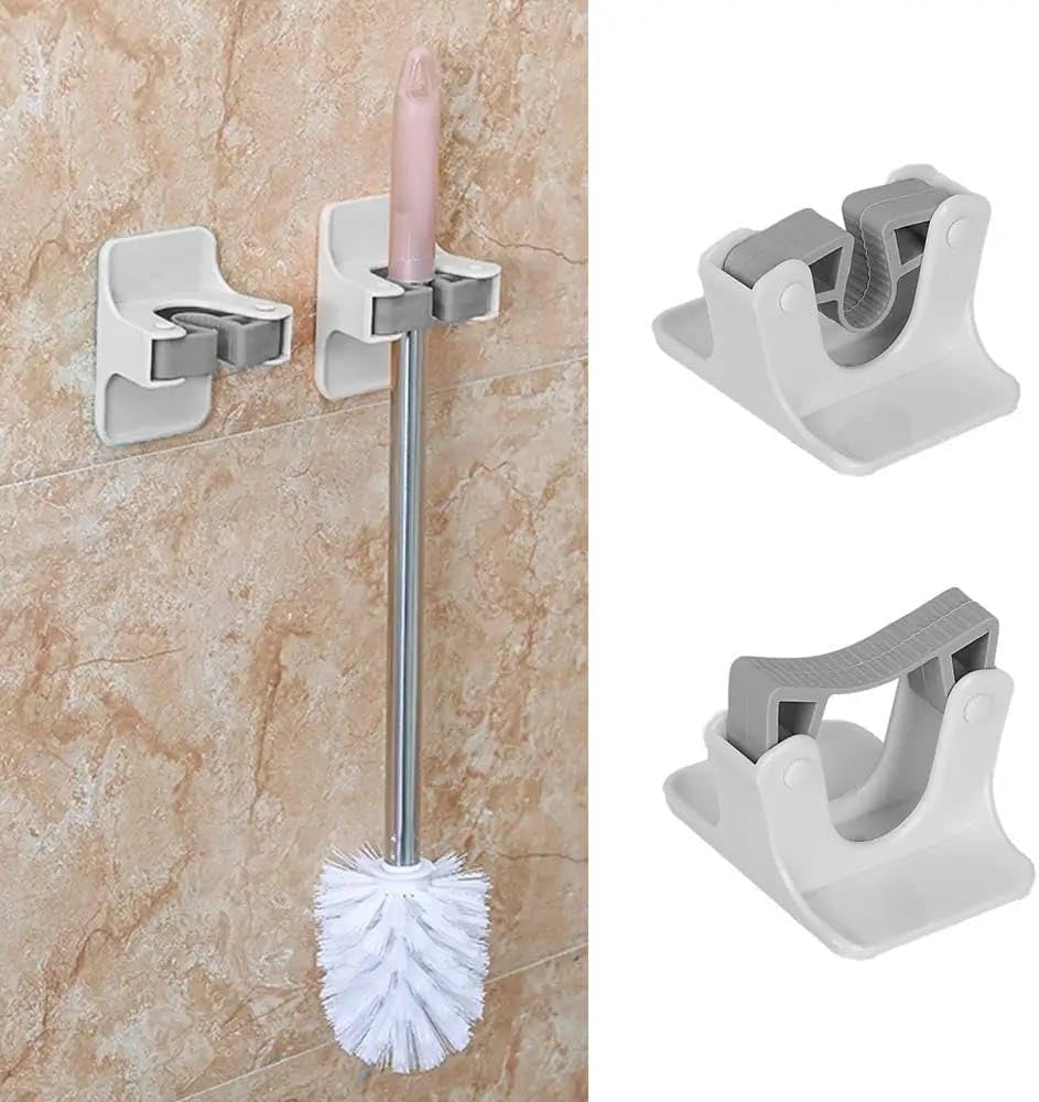 Alternative view of 2 Adet Yapışkanlı Mop ve Süpürge Tutucu – Duvara Monte Fırça, Paspas ve Saplı Temizlik Askısı – Delmeden Duvar Organizer