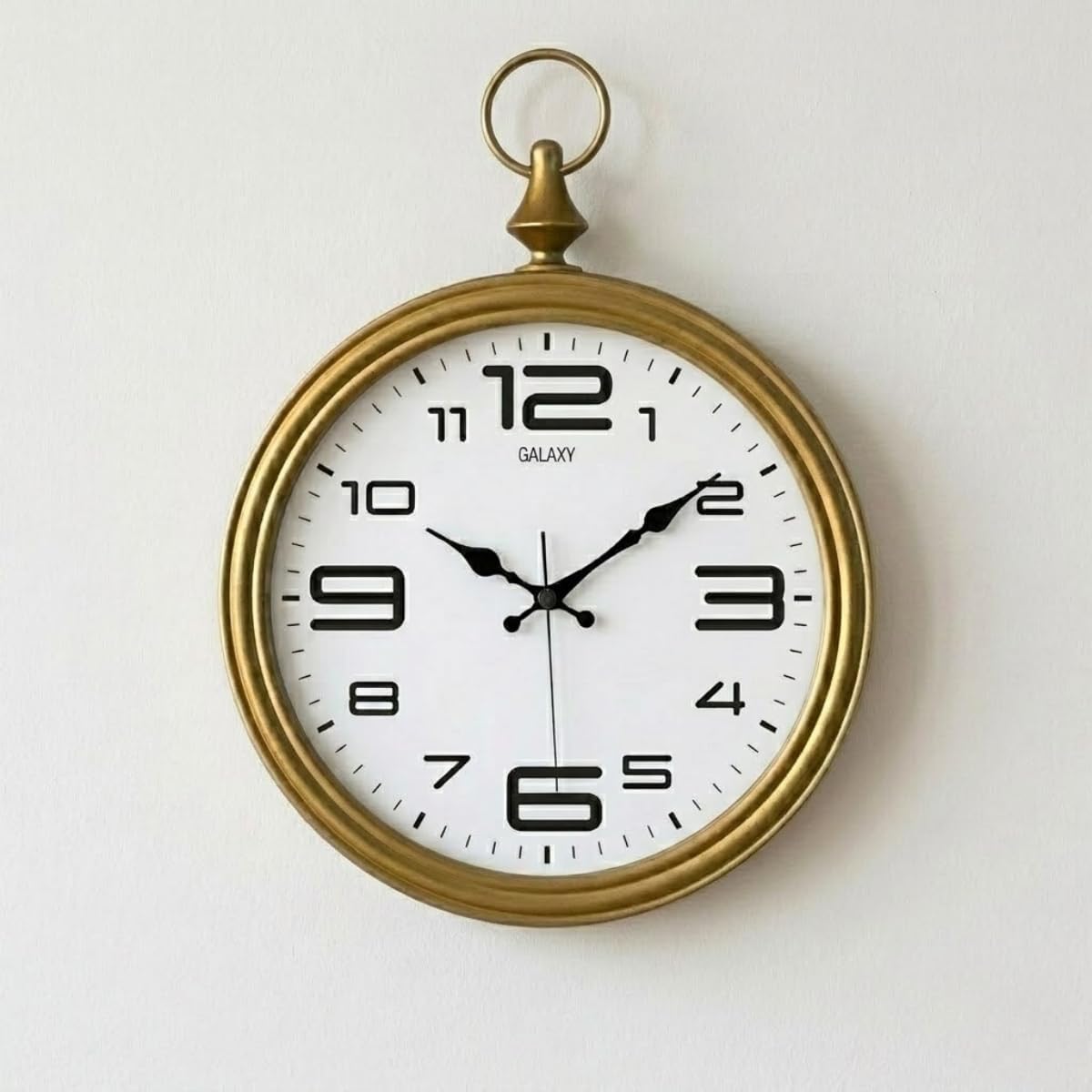 Galaxy Dekoratif Duvar Saati, Gold, 30 cm, Sessiz Mekanizmalı, Vintage Pocket Watch Tasarımı, Salon ve Ofis için - Görsel 3