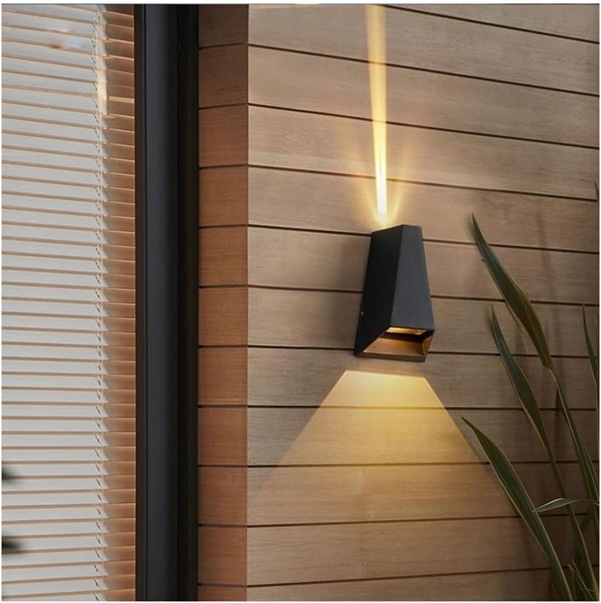 Malta Dekoratif Çift Yönlü LED Duvar Apliği - Siyah, IP54 Su Geçirmez, 3000K Gün Işığı, Cata İç ve Dış Mekan Desenli Duvar Bahçe Aydınlatma (2x3W)