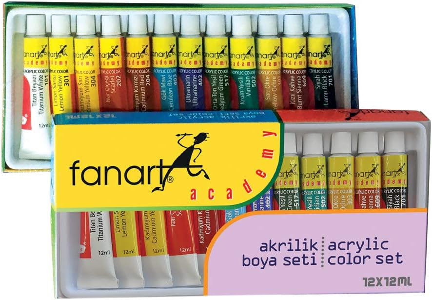 Alternative view of Fanart Academy Akrilik Boya, Seti 12x12ml