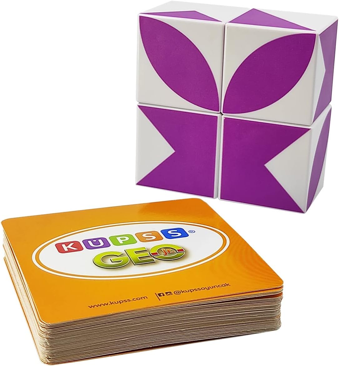 Alternative view of GEO Jr. Manyetik Görsel Zeka Küpleri (40 Geometrik Şekil Kartı - Mıknatıslı Küpler)